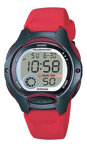 Reloj Para Mujer Casio Casio Lw-200-4avdf Rojo