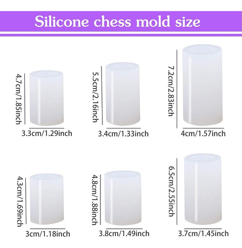 6 Molde De Xadrez De Silicone Molde De Bolo De Resina