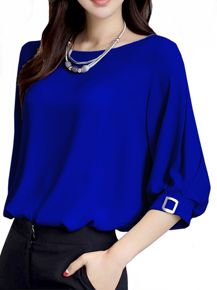 Blusas Elegantes De Color Azul Rey | MercadoLibre 📦