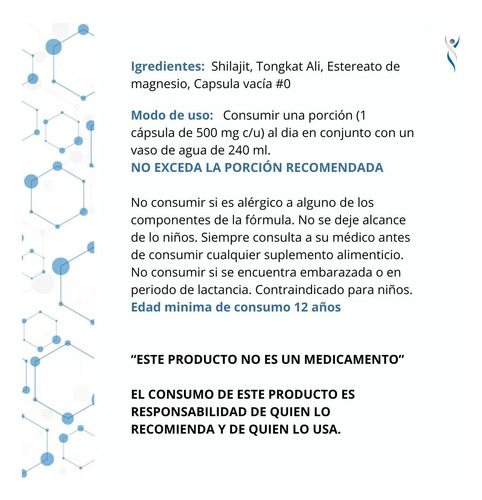 Shilajit Y Tongkat Ali Maximo Enfoque Y Energia 90u Magnium