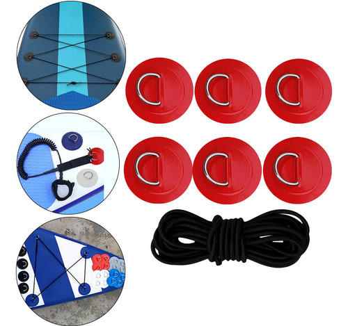 Remendo De Pvc De Anéis D De 6 Unidades, Kit De Vermelho