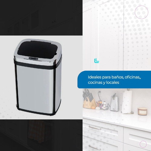 Imagen 4 de 10 de Cesto De Residuos Mio Rectangular Automático 30lts Full