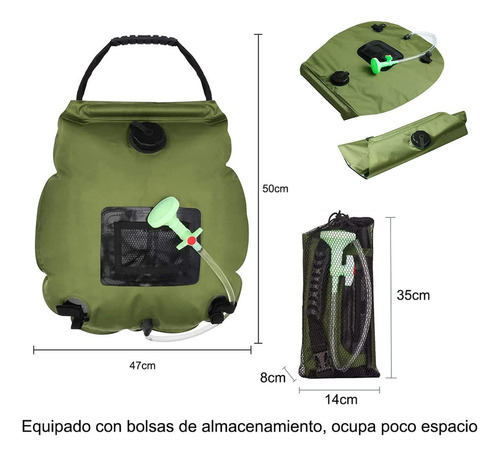 Bolsa De Ducha Solar Portátil Para Camping Al Aire Libre.