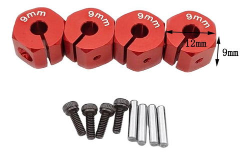3 Repuestos De Bujes De Rueda Hexagonales Rc Para Scx10 Cc01