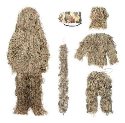 Traje Táctico Para Niños Ghillie Camuflaje Bosque 3 1