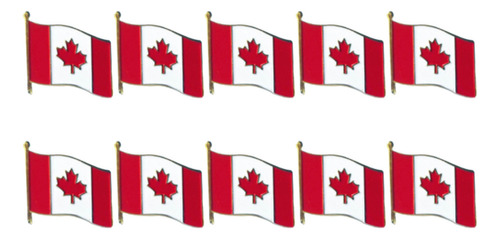 Pintura Para Broche Con Bandera De Canadá, 10 Unidades