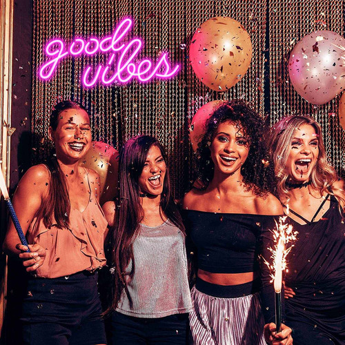 Letrero De Neón Good Vibes - Led Para Decoración De Pared, L