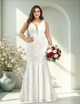 Comprar Vestido Noiva Plus Size Longo 42 Renda Formatura Civil Festa