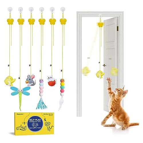 Potaroma Juguetes Interactivos De Plumas Para Gatos, 6 Pieza