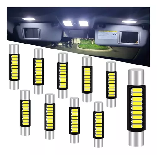 Set 10 Focos Led Luz Interior Placa Ft 36 Mm Canbus Potentes