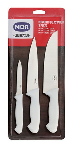 Cuchillos Para Asado Set 3 Mango Blanco