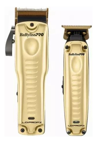 Kit Babyliss Lo Pro Fx Gold Máquina De Corte + Acabamento Cor Dourado 110V/220V