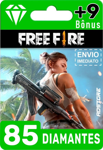 Imagem 1 de 9 de Cartão Presente Free Fire 94 Diamantes Br Brasil