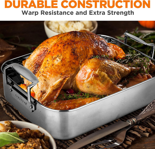 Nutrichef Asado Con Rejilla Pulida, Molde Para Asar Al Horno