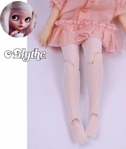 Par de Meias 3/4 Para Boneca Barbie Blythe Susi Roupa Roupinha Fashion Meia  Calça Verde