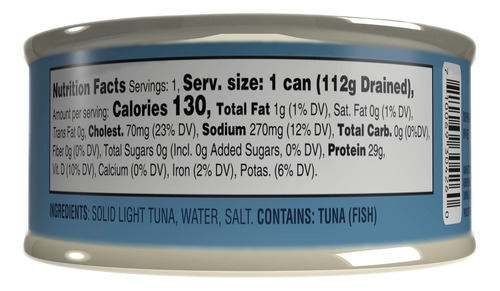 Atún Italiano Sólido De Aleta Amarilla Clara - 5.6 Oz X 6 Un