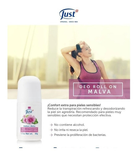 Antitranspirante roll on Just bienestar dermo-cosmetico malva 50 g