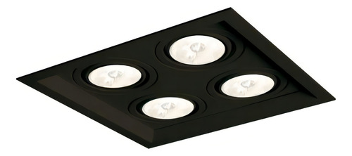 Spot Embutir Aluminio Ar70 Quadruplo Recuado Branco Newline