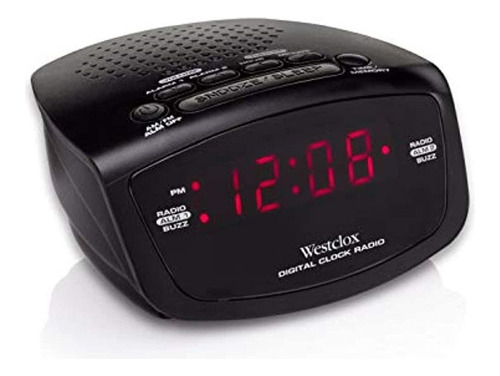 Pantalla Led Westclox Reloj Despertador Con Radio Negro