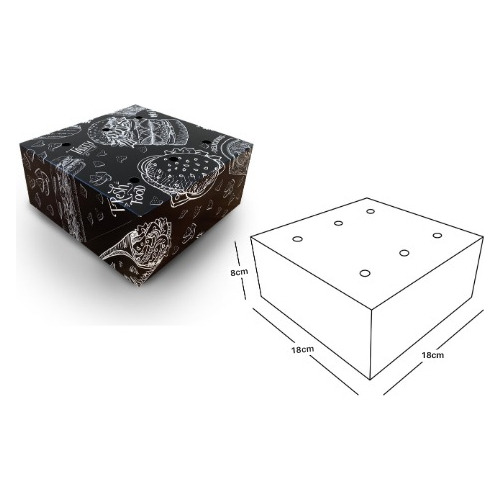 Caixa Para Porções De Empanados Viagem Delivery Giz Gg -50un Cor Preto