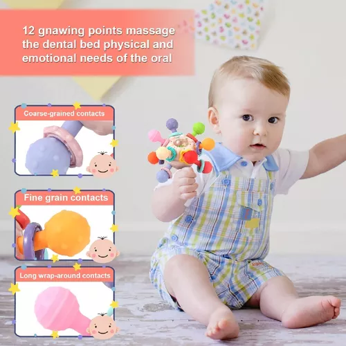 Juguete Sensorial de Silicona para Bebé - Pelota de Goma Mordedor para  Masticar