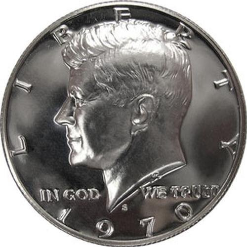 1970 S Silver Gem Prueba Kennedy Moneda Del Medio Dólar.
