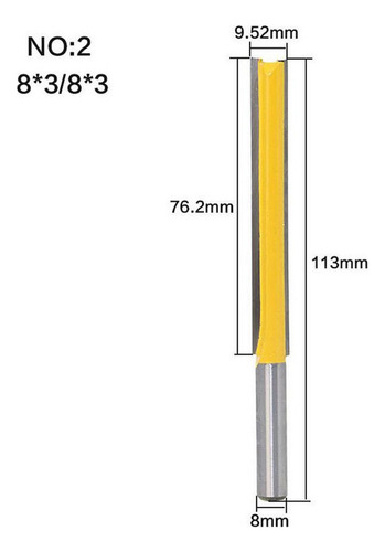 S 4x / Set Fresa Recta Extra Larga Broca Fresa Fresa