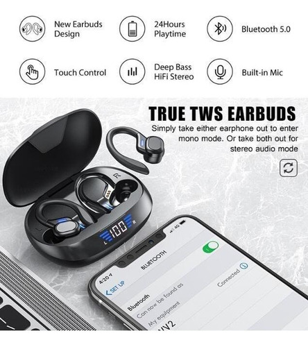 Audífonos Bluetooth Vv2 Original Con Caja De Recarga Depor