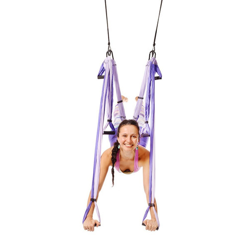 Imagen 4 de 9 de Trapecio Aéreo Para Yoga Color Morado Inversión Swing