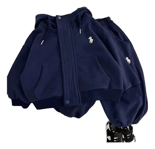 Conjunto De Sudadera Y Pantalones Con Capucha Para Niños De