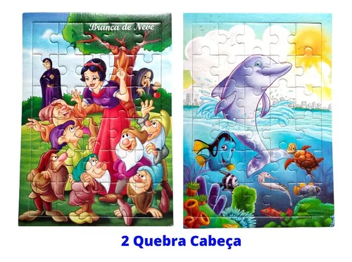 Quebra Cabeça Duplo Branca De Neve E Nemo Divertido Infantil