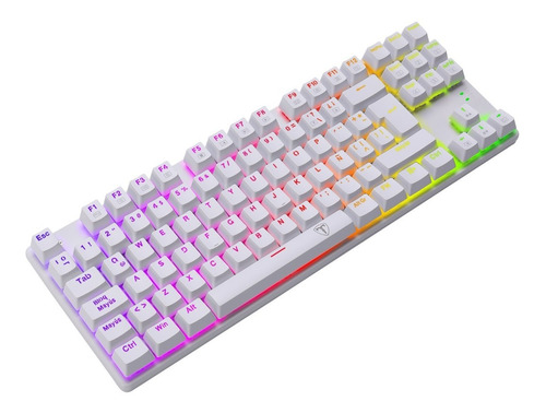 Teclado Mecánico Gamer T-dagger Bora White T-tgk315 Rgb, Red