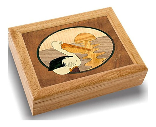 Marqart Wood Art Pelican Box - Hecho A Mano En Ee. Uu. - Cal