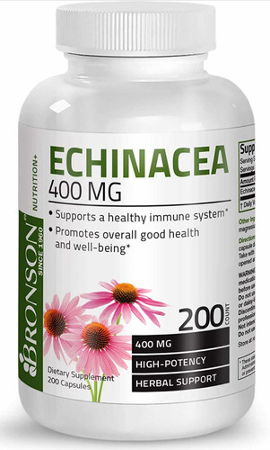 Echinacea 400 Mg, Bronson,apoya El Sistema Inmunológico.