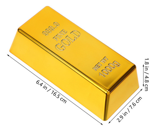 5 Peças De Simulação De Barras De Ouro, Tijolos De Ouro Fals