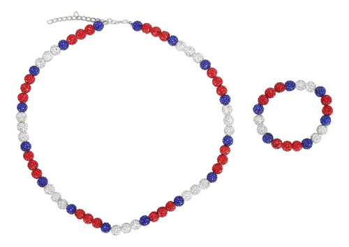 Conjunto De Collar Y Pulsera De Béisbol Con Diamantes De Imi
