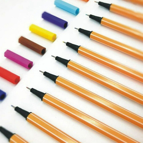 Kit Caneta Fine Line Cores Ponta Fina 0.4mm Tinta Kit 24 Cores