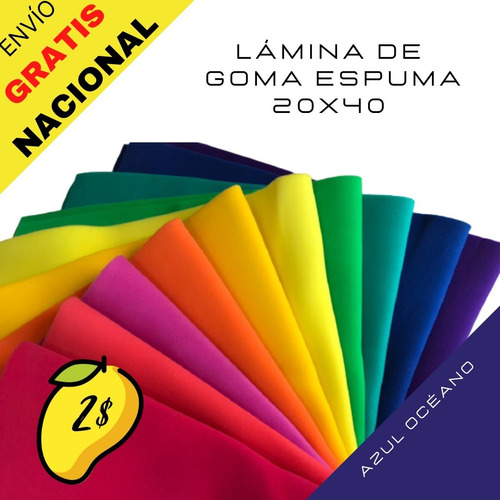 Lamina De Goma Espuma Color Azul Océano Manualidades Foami