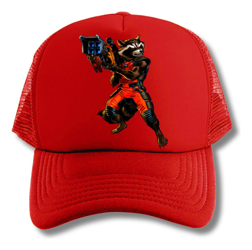 Gorra Rocket Guardianes Galaxia Series Geeks Red Truckers 