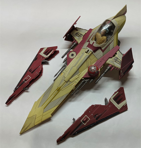 Star Wars Obi-wan's Jedi Starfighter Hasbro 3 3/4 Aotc 2013