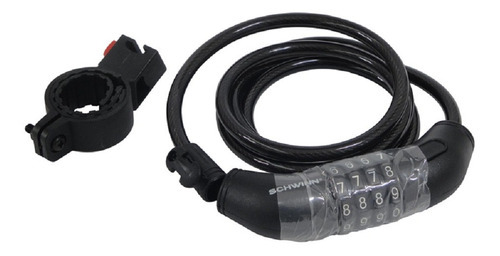 Candado Cable D/combinación 8x125mm Negro Bicicleta Schwinn