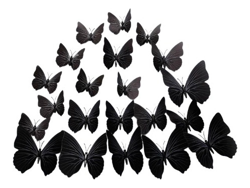 Kit 4 Docenas Mariposas Negras Para Decorar En Cumple Años