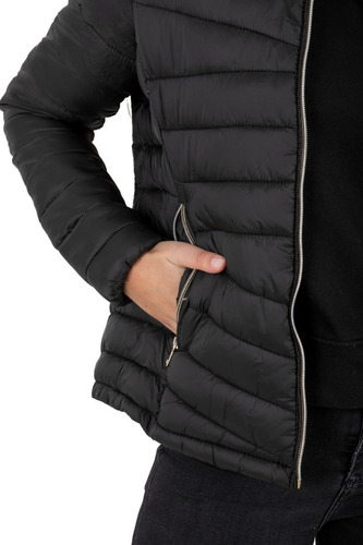 Imagen 4 de 4 de Campera Mujer Inflable Capucha Desmontable Talle Especial
