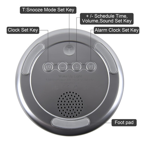 Comoda Lampara Buro Con Reloj Luz Nocturna Bebe Infantil