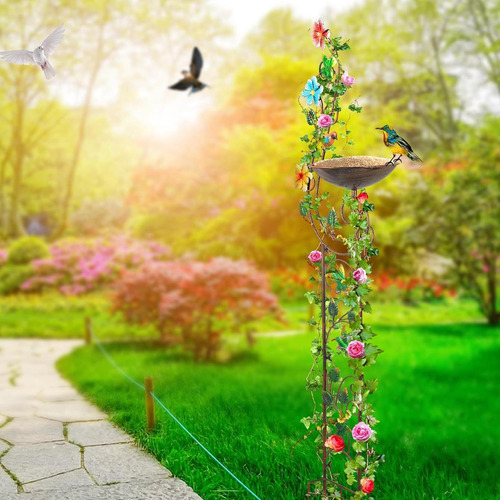 Baño De Pájaros Con Enrejado De Jardín, Soporte Colibrí