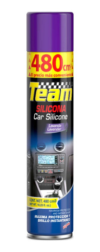 Silicona Para Auto Team Lavanda 480 Cm3 Aerosol Renovador Mf