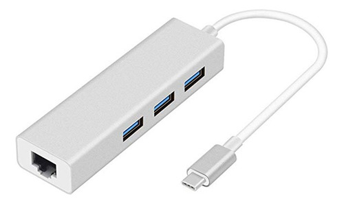 Adaptador Usb C Hub Gigabit Ethernet Rj45 Lan Usb -c A Usb 3