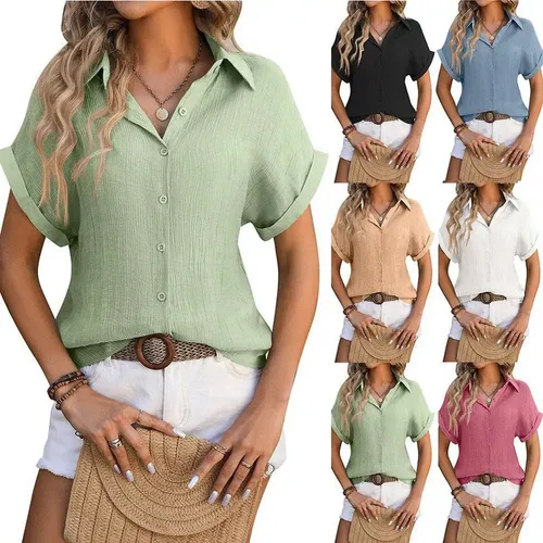 Camisa De Manga Corta Para Mujer, Formal E Informal