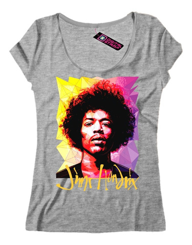 Remera Jimi Hendrix Rock 11 Mujer Estampado Digital Dtg