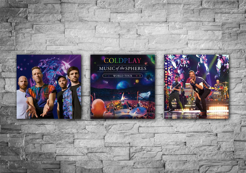 Cuadros Decorativos Coldplay 24x24cm Set De 3 Unidades